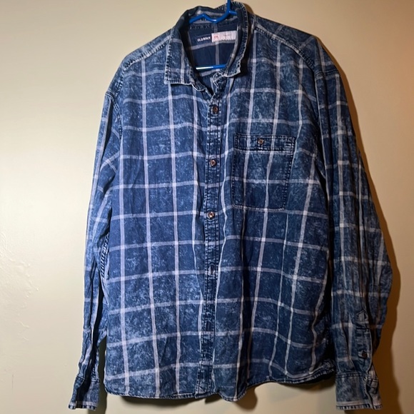 Old Navy Shirts Mens Distressed Denim Button Down Shirt Poshmark